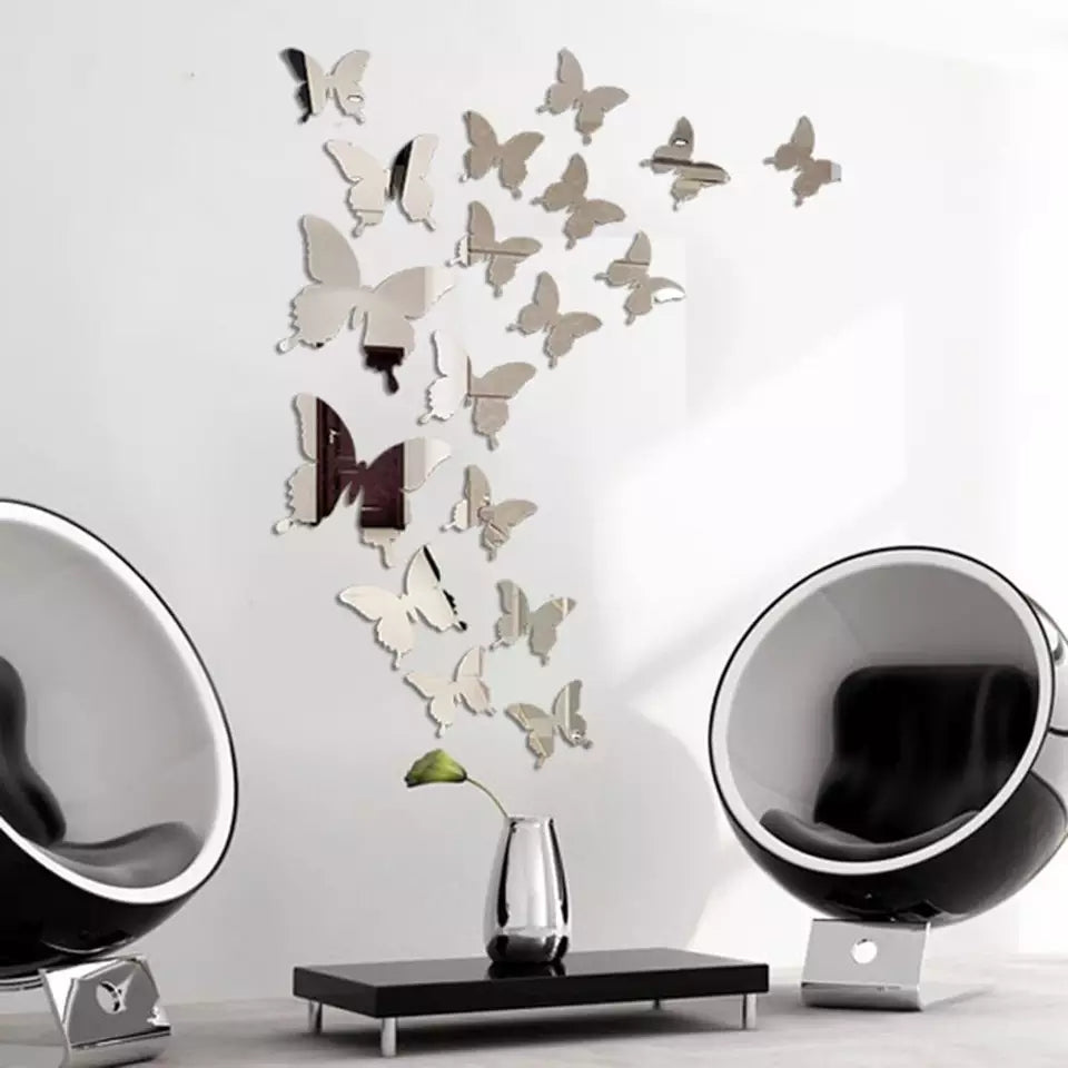 Acrylic Mirror Butterflies(16 pieces) - Wall Decoration - imixpress.com
