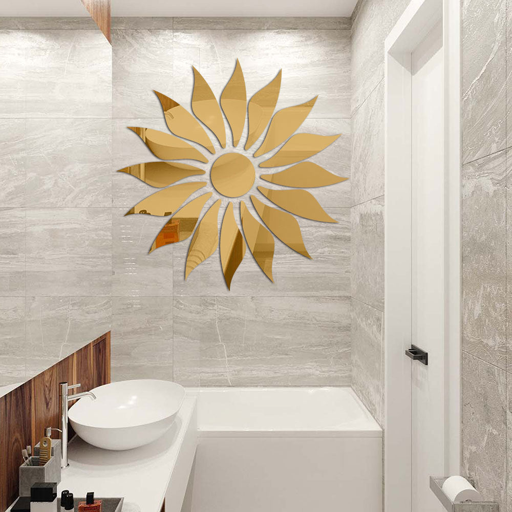 Silver Sunflower Home Decor Mirror(Acrylic) - imixpress.com