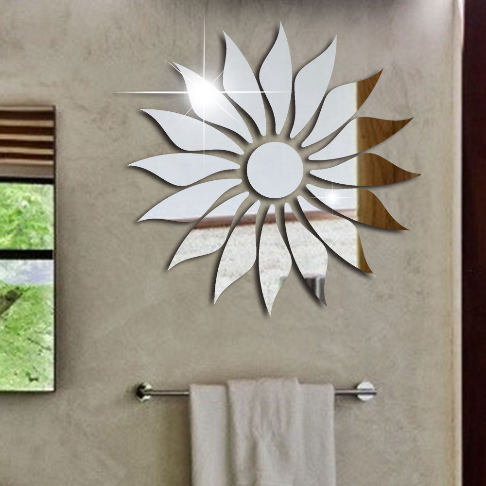 Silver Sunflower Home Decor Mirror(Acrylic) - imixpress.com