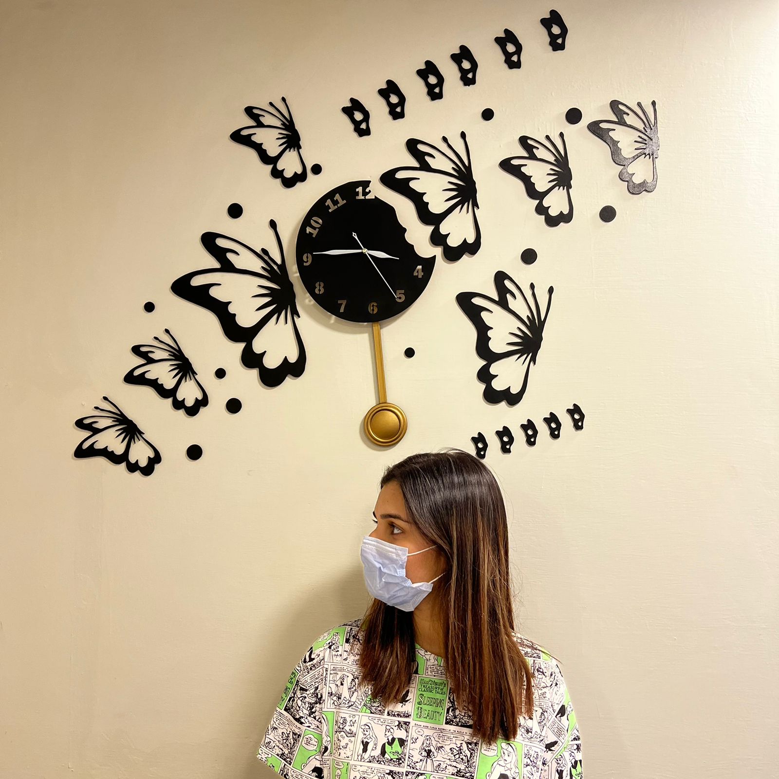 Butterflies with Stars Clock - imixpress.com