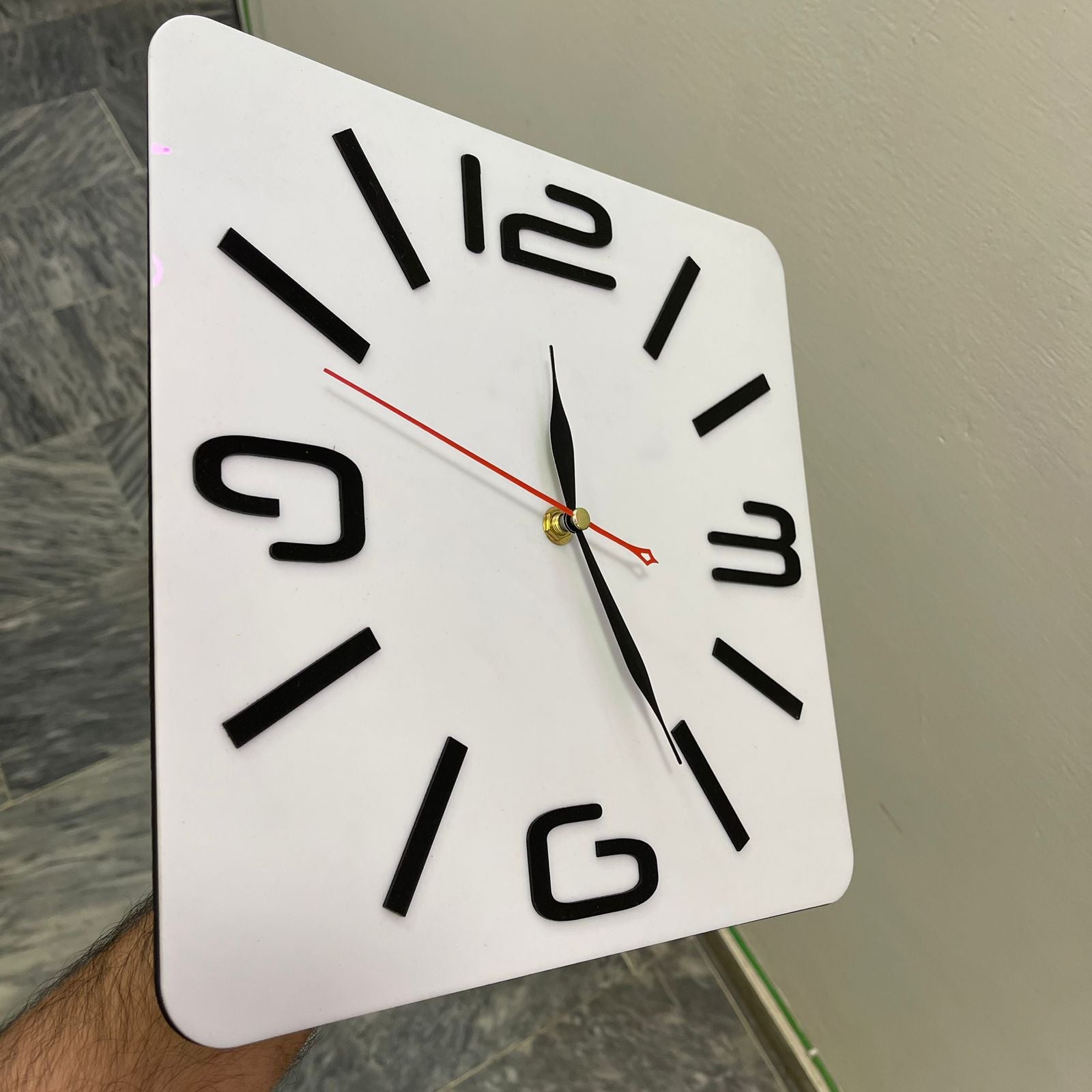White and Black Shinny Acrylic luxury style wall clock - imixpress.com