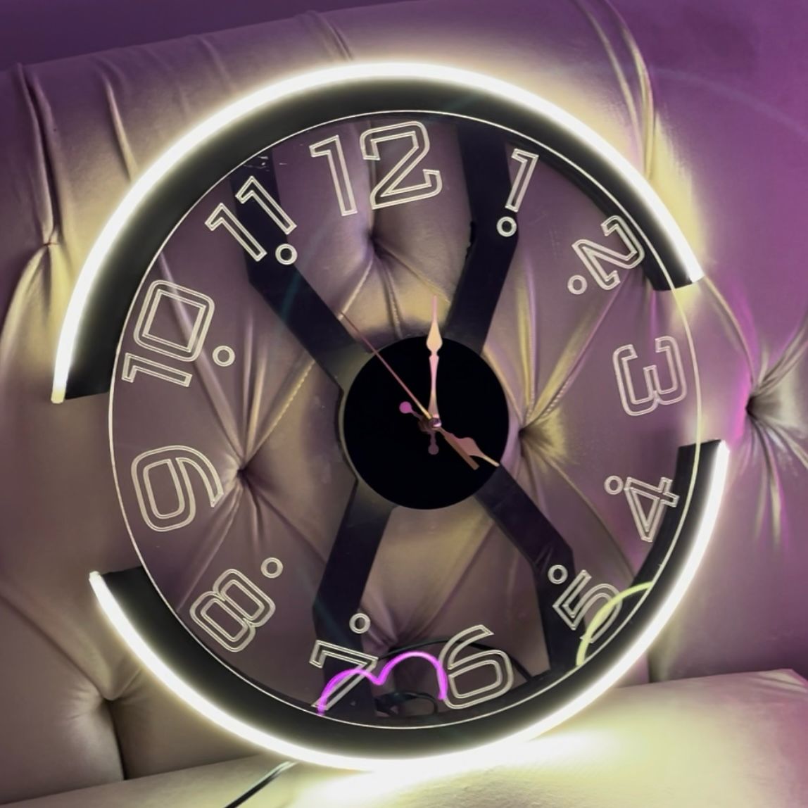 Modern Style Neon Clock Ambient Light - imixpress.com