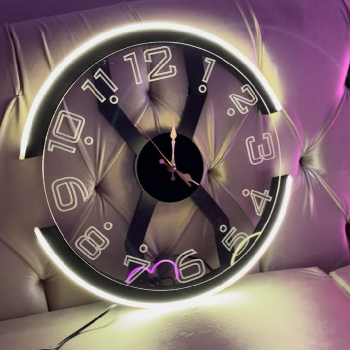 Modern Style Neon Clock Ambient Light - imixpress.com