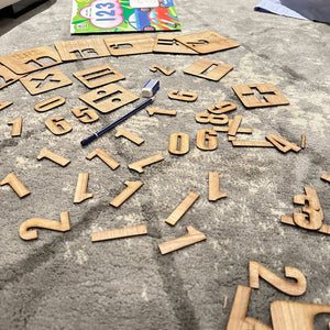 Kids Wooden Drawing Stencils English/Urdu/Mathematics Alphabets Learning Puzzle Toys - imixpress.com
