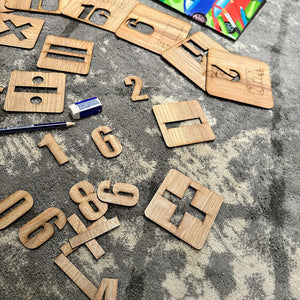 Kids Wooden Drawing Stencils English/Urdu/Mathematics Alphabets Learning Puzzle Toys - imixpress.com