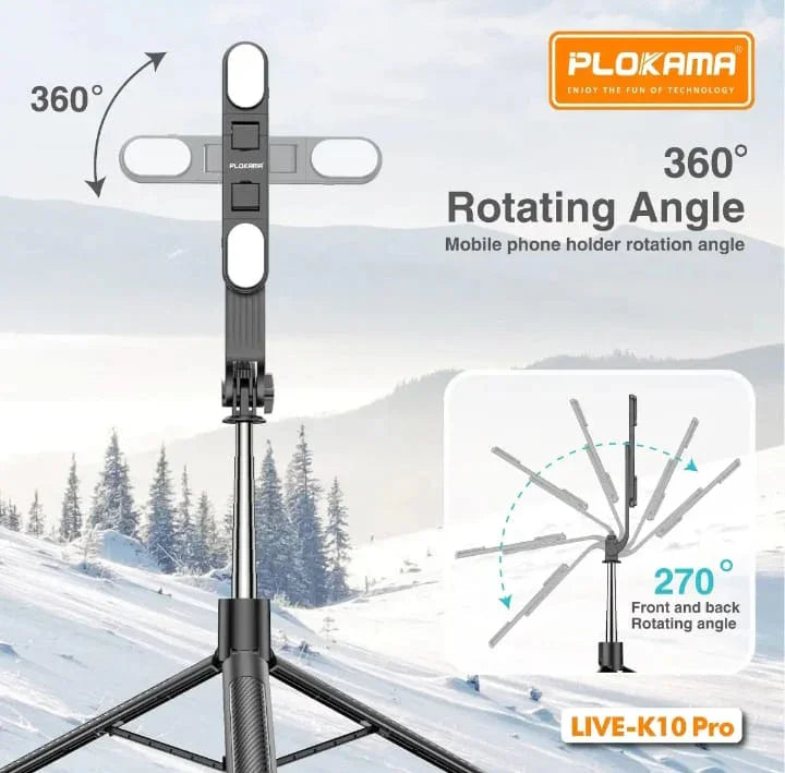 5 in 1 Selfie Stick + Tripod Stand with Bluetooth Remote - imixpress.com