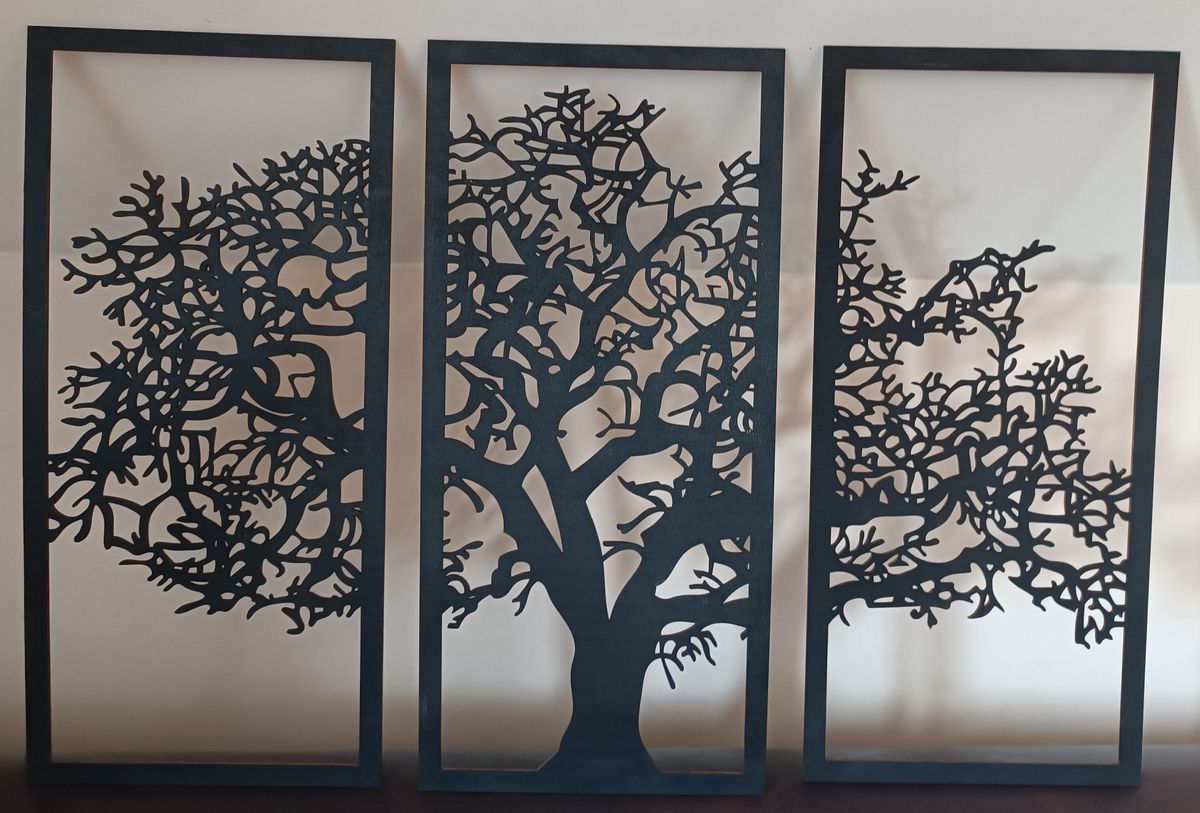 Wall Decor Tree in 3 panels 3 panel tree decor, Engraved Wall Art - imixpress.com