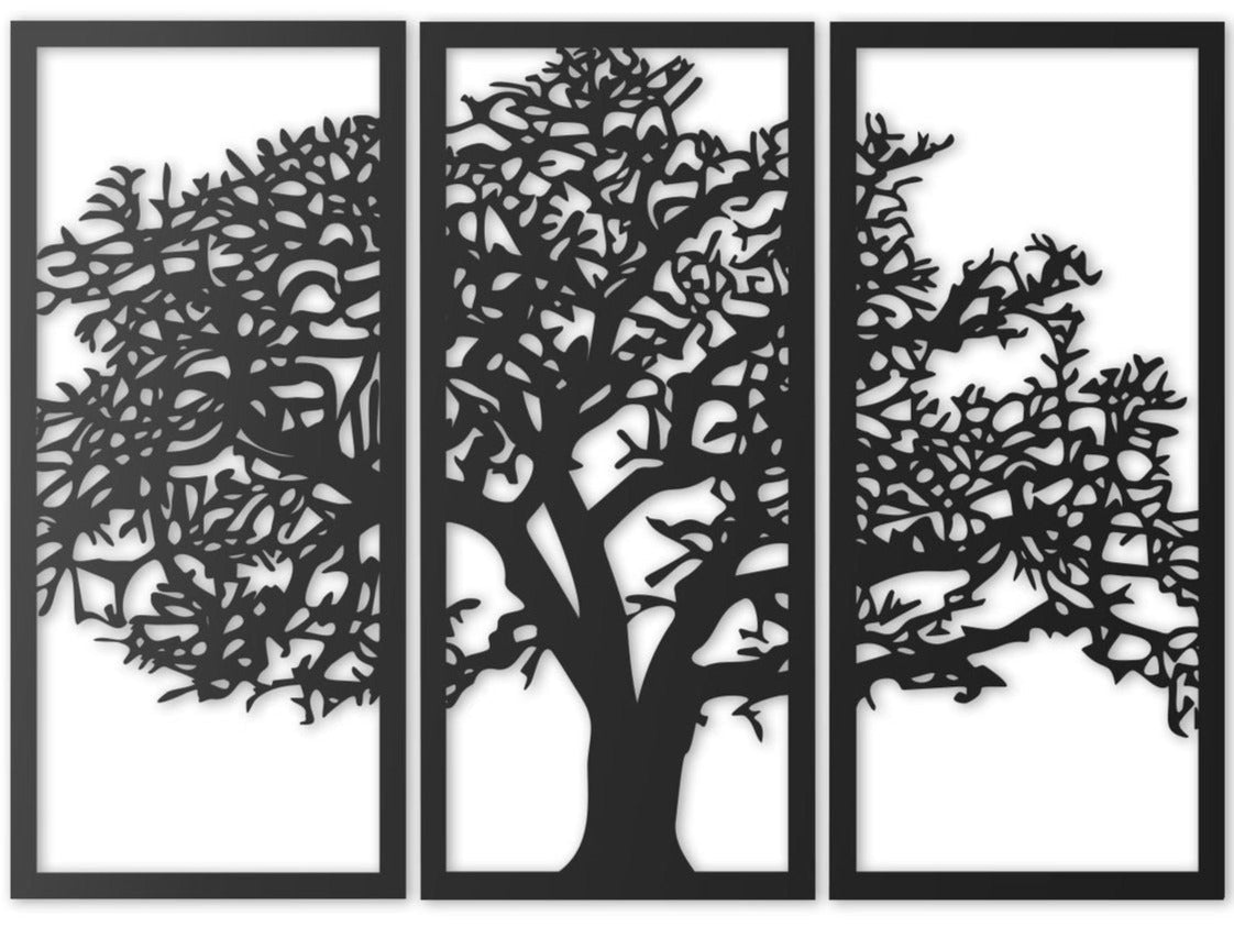Wall Decor Tree in 3 panels 3 panel tree decor, Engraved Wall Art - imixpress.com