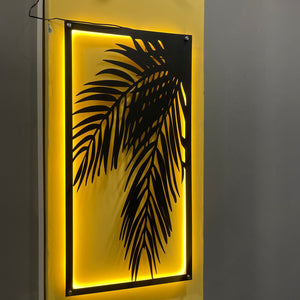 3D Bamboo leaf Wall Decor Art with Neon Light - imixpress.com