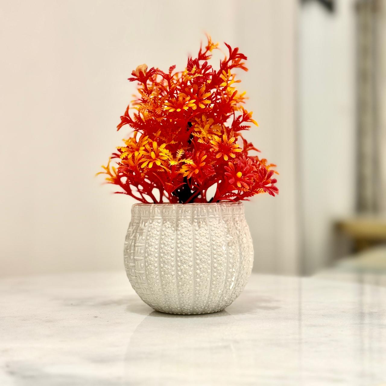 Miniature Tree planter for Home and Office Decor (Orange Color) - imixpress.com