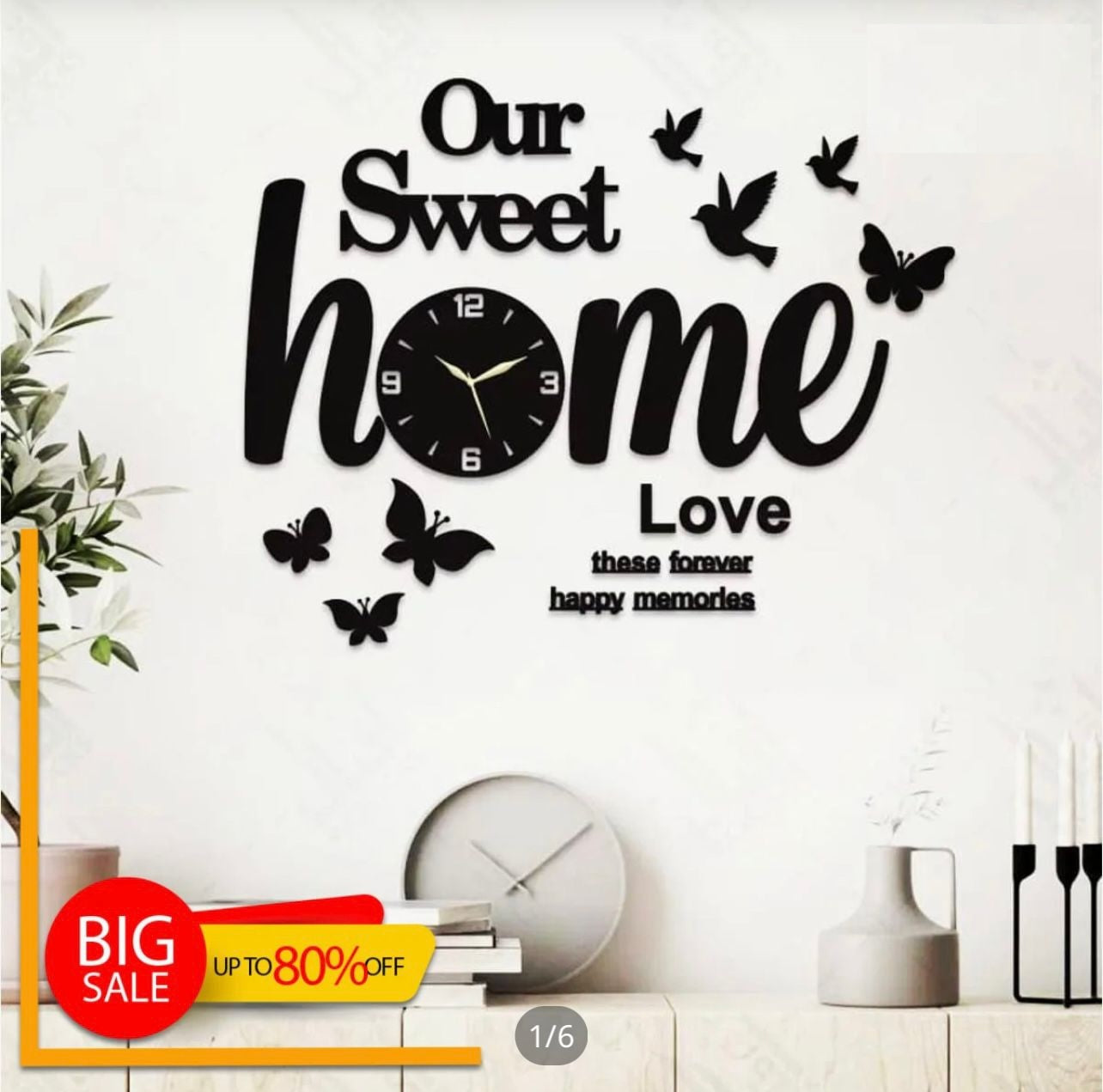 Our Sweet Home Walls Decor with Birds and Butterflies - imixpress.com