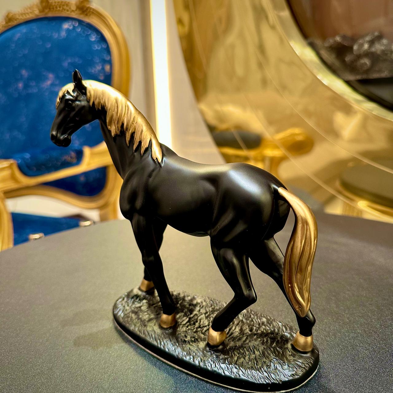 Premium Black Ceramic Horse Sculpture – Elegant Decor for Home & Office - imixpress.com