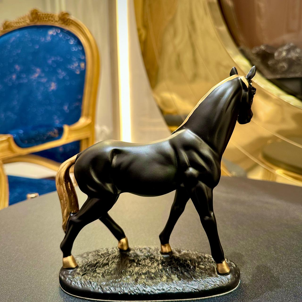 Premium Black Ceramic Horse Sculpture – Elegant Decor for Home & Office - imixpress.com