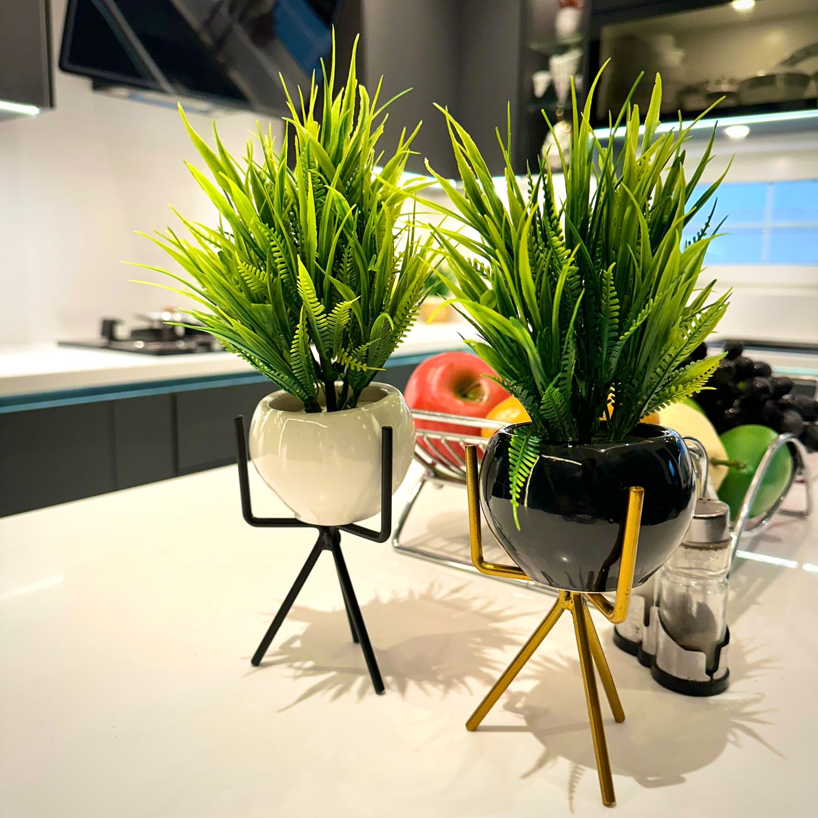 Luxury Ceramic Planters with Metal Stands - imixpress.com