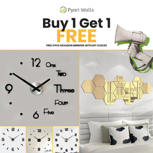 Summer Biggest Sale Buy 1 DIY Clock Get Free Hexagons Mirrors - imixpress.com