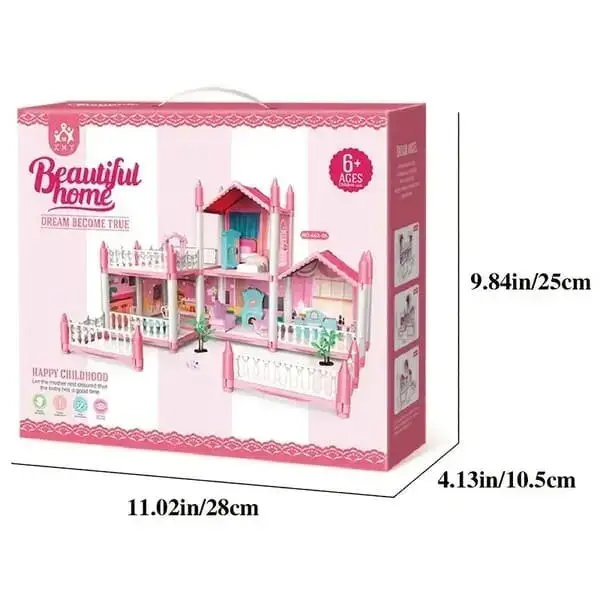 DIY Dreamy Pink Doll house Playset - imixpress.com