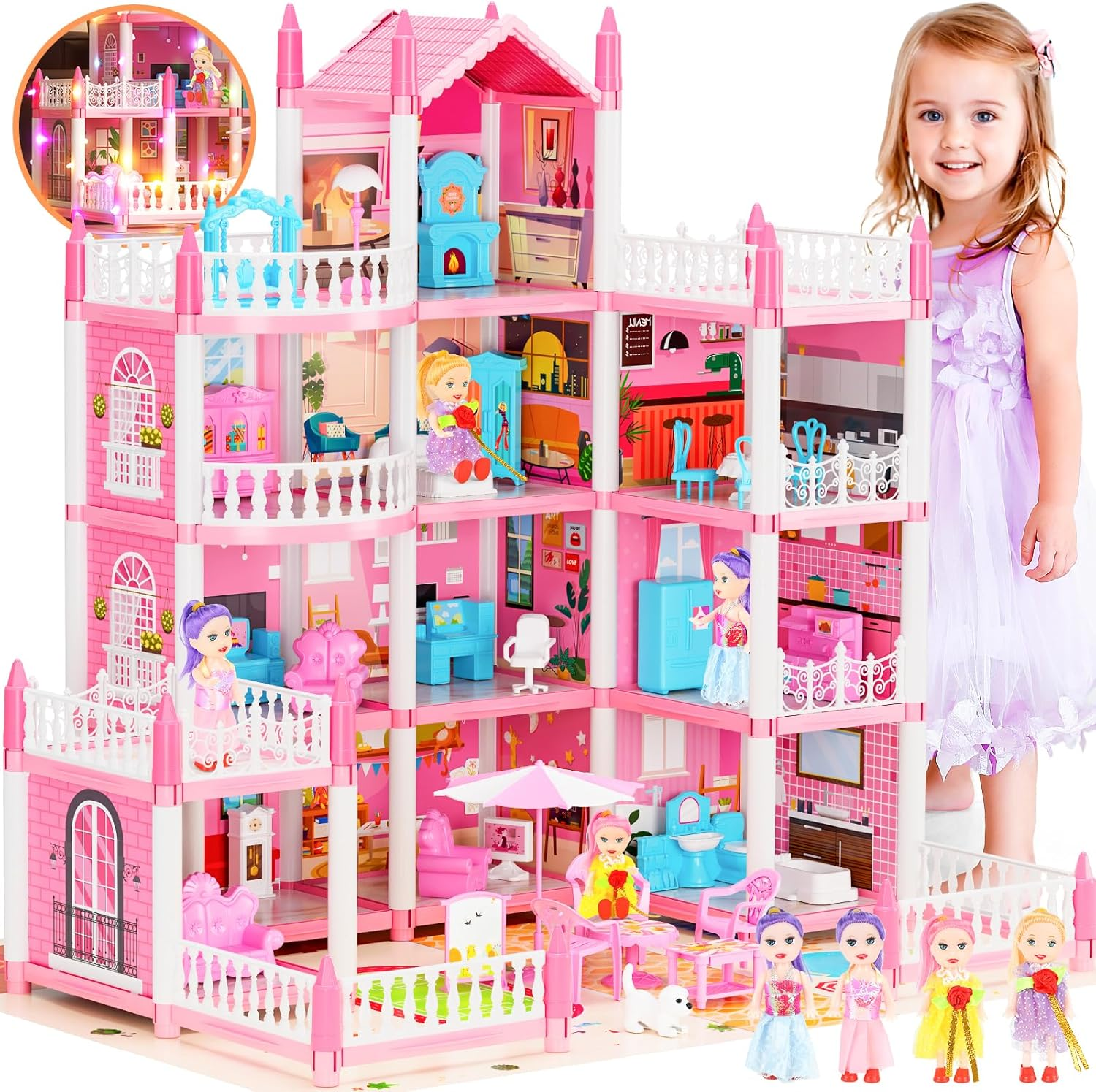 DIY Dreamy Pink Doll house Playset - imixpress.com