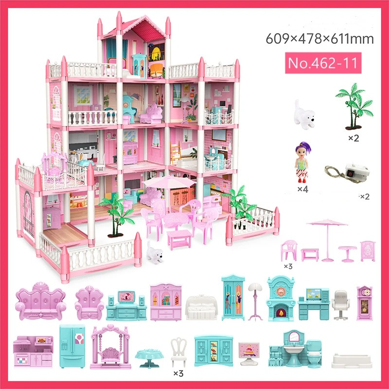DIY Dreamy Pink Doll house Playset - imixpress.com