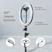 26cm Led Ring Light Tripod With Mobile Holder, 7ft Tripod Stand, 3 Light Colors, Dimmable Usb Selfie Ring Light For Videography And Photography - imixpress.com