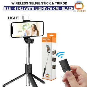 4 in 1 Selfie Stick + Tripod Stand with Light and Wireless Remote - imixpress.com
