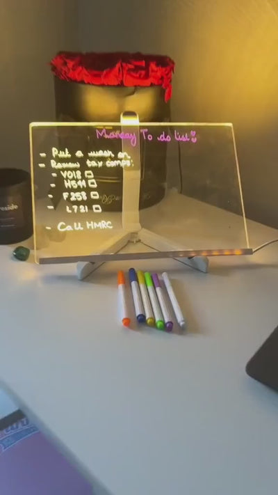LED Glow Note Board With Night Light 