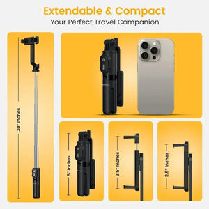 3 In1 Wireless Selfie Stick for Smartphone Tripod With Remote Control Tripod Extendable Monopod for Phone Selfie Stick - imixpress.com