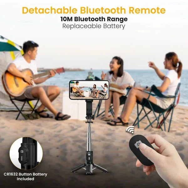 3 In1 Wireless Selfie Stick for Smartphone Tripod With Remote Control Tripod Extendable Monopod for Phone Selfie Stick - imixpress.com