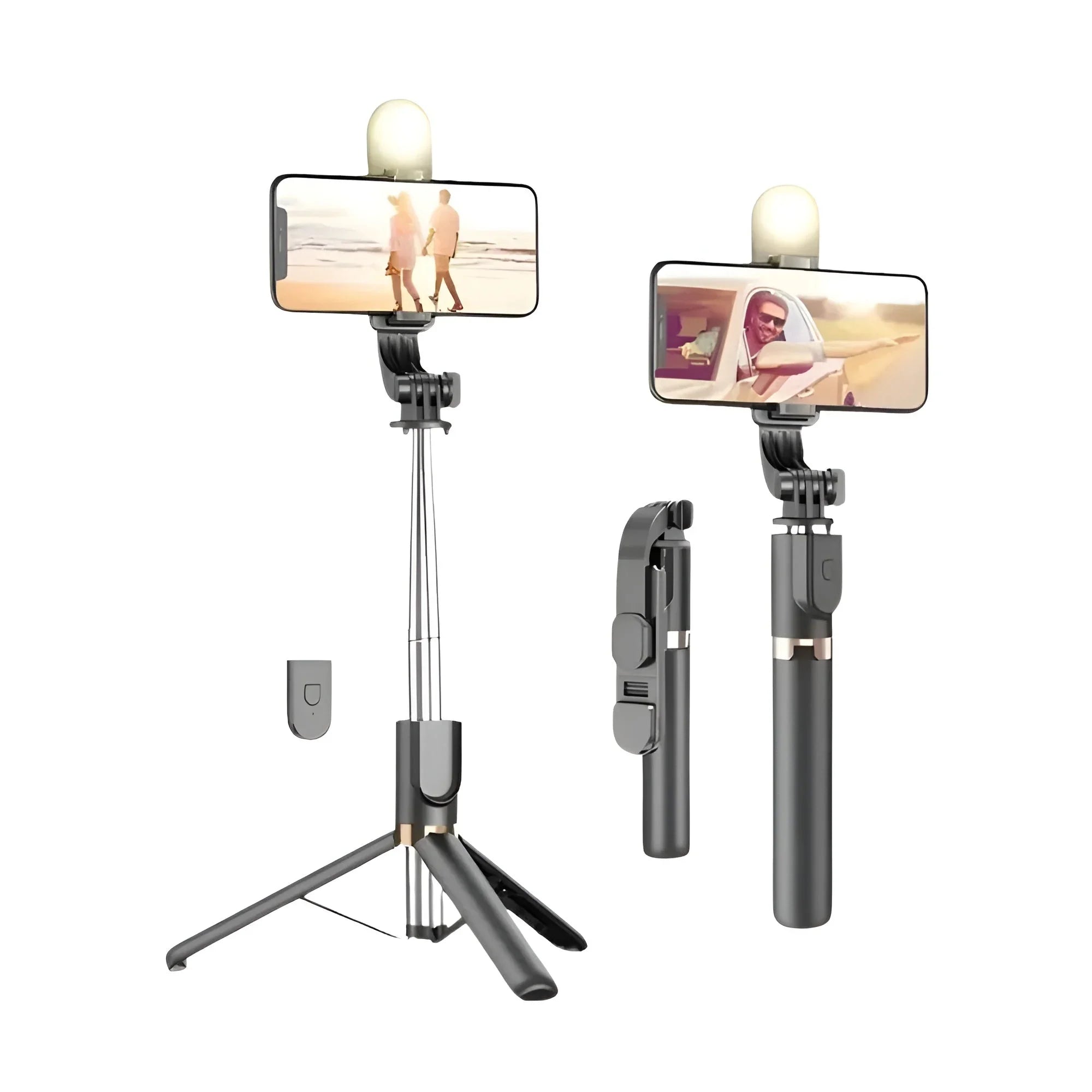 4 in 1 Selfie Stick + Tripod Stand with Light and Wireless Remote - imixpress.com