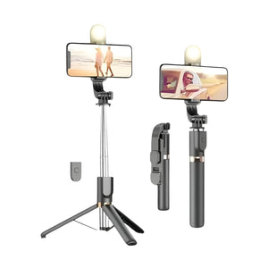 4 in 1 Selfie Stick + Tripod Stand with Light and Wireless Remote - imixpress.com