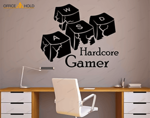 Hardcore Gamer WASD Keyboard Keys Gamer Room Sign (hg02) - imixpress.com