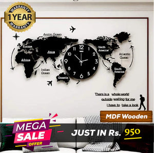 World Map Wall Clock - Wall Clock - imixpress.com